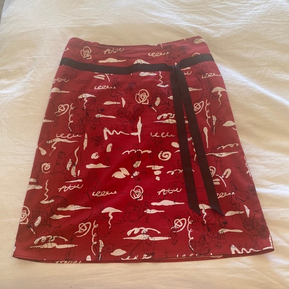 Dress Barn Dresses & Skirts - Dress Barn Printed A-Line Red Skirt Size 8